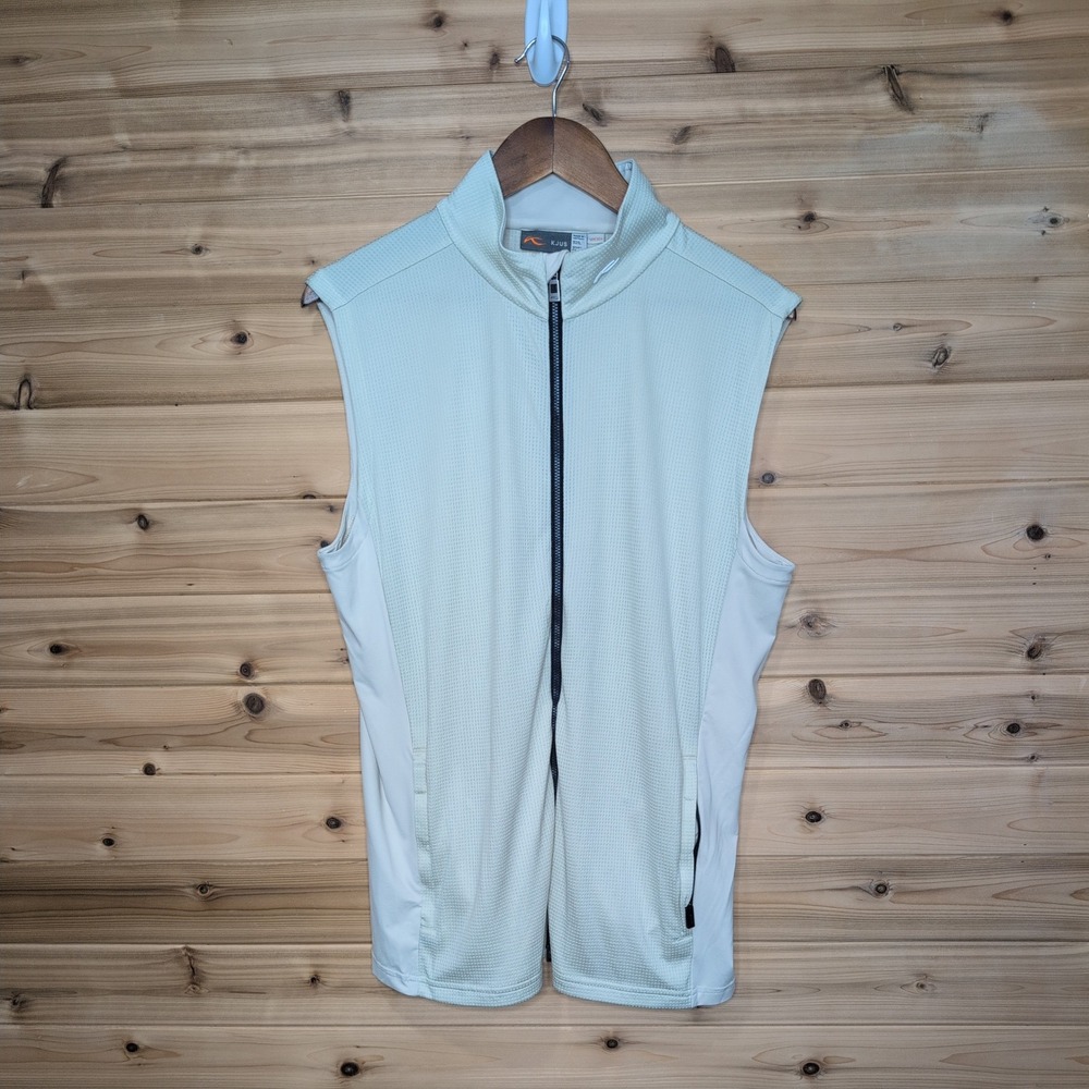KJUS Men Haven Vest Light Gray Full Zip Golf Sport Fit UPF 30+ K00795 Size 52 L
